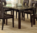 Dining Table Faux Marble Top Birch Veneer Dining Room dark brown-brown-dining