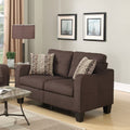 Living Room Furniture 2pc Sofa Set Chocolate Polyfiber chocolate-primary living space-cushion