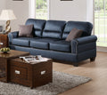 Black Bonded Leather 2pc Sofa Set Sofa And Loveseat black-faux leather-wood-primary living