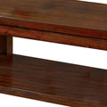 Coffee Table Dark Cherry Open Shelf Natural Wood Grain cherry-brown-primary living