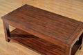 Coffee Table Dark Cherry Open Shelf Natural Wood Grain cherry-brown-primary living