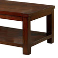 Coffee Table Dark Cherry Open Shelf Natural Wood Grain cherry-brown-primary living