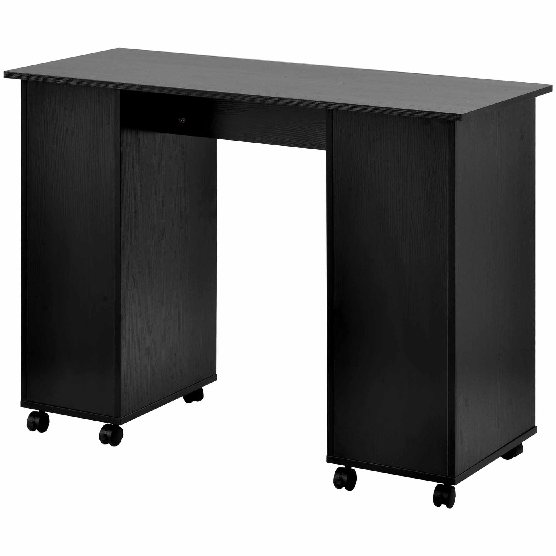 Home Office Computer Desk Table with Drawers White black-mdf