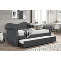 Galaxy Home Abby Upholstered Velvet Wood Daybed with gray-wood-primary living