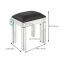 Mirrored Vanity Stool Makeup Bench With Pu