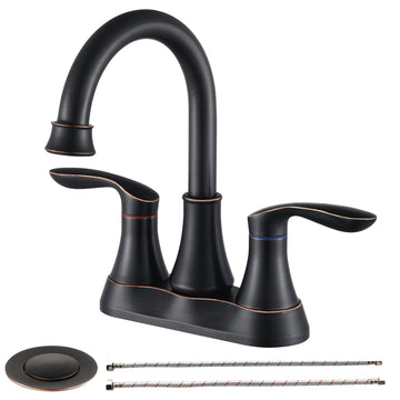 2 Handle 4 Inch Oil Rubbed Bronze Bathroom Faucet oil-rubbed bronze-metal