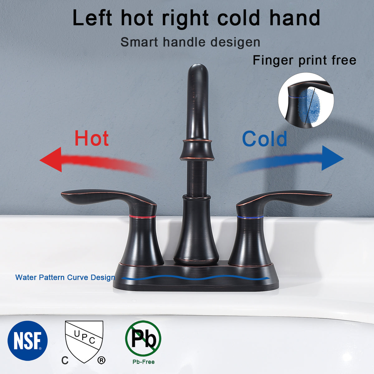 2 Handle 4 Inch Oil Rubbed Bronze Bathroom Faucet oil-rubbed bronze-metal