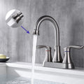 2 Handle 4 Inch Brushed Nickel Bathroom Faucet brushed nickel-metal