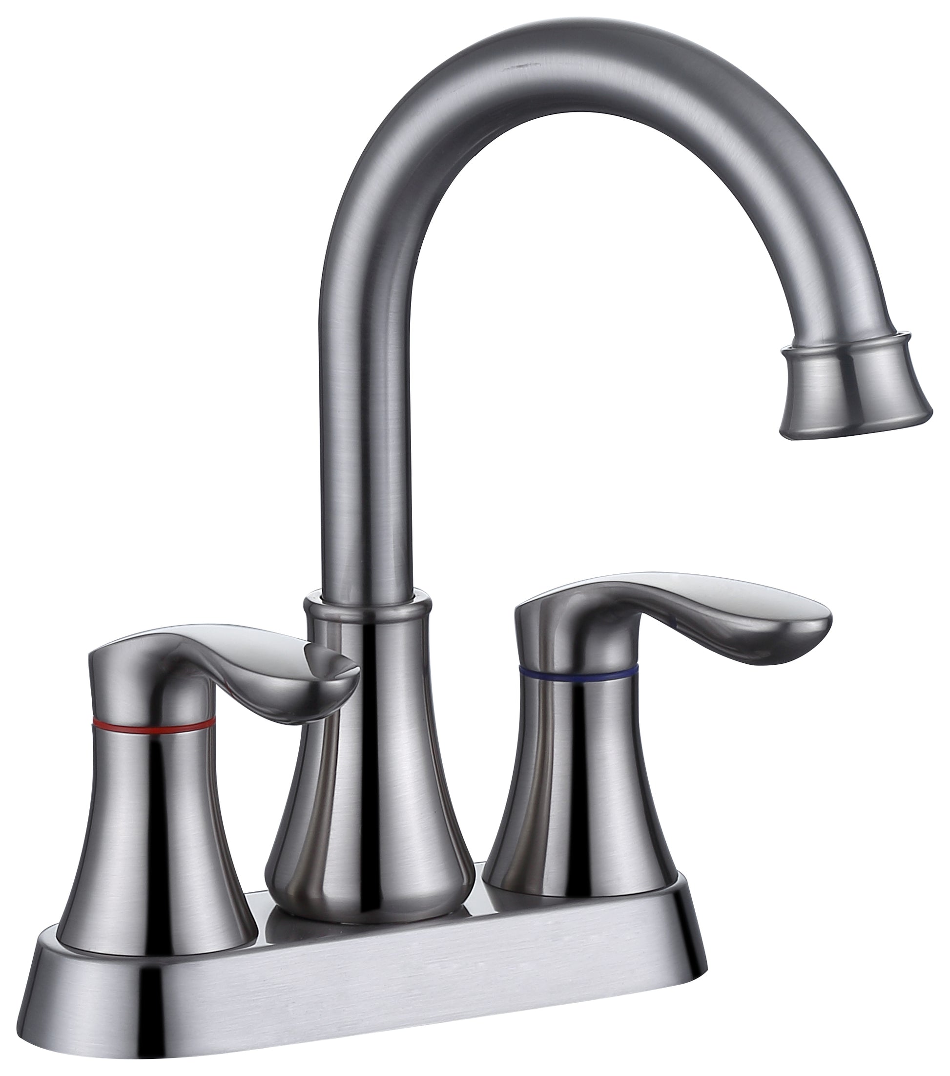 2 Handle 4 Inch Brushed Nickel Bathroom Faucet brushed nickel-metal