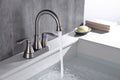 2 Handle 4 Inch Brushed Nickel Bathroom Faucet brushed nickel-metal