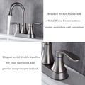 2 Handle 4 Inch Brushed Nickel Bathroom Faucet brushed nickel-metal