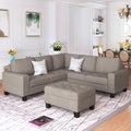 Orisfur. Sectional Corner Sofa L shape Couch Space brown-foam-linen