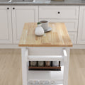 Kitchen island rolling trolley cart with Adjustable white-mdf