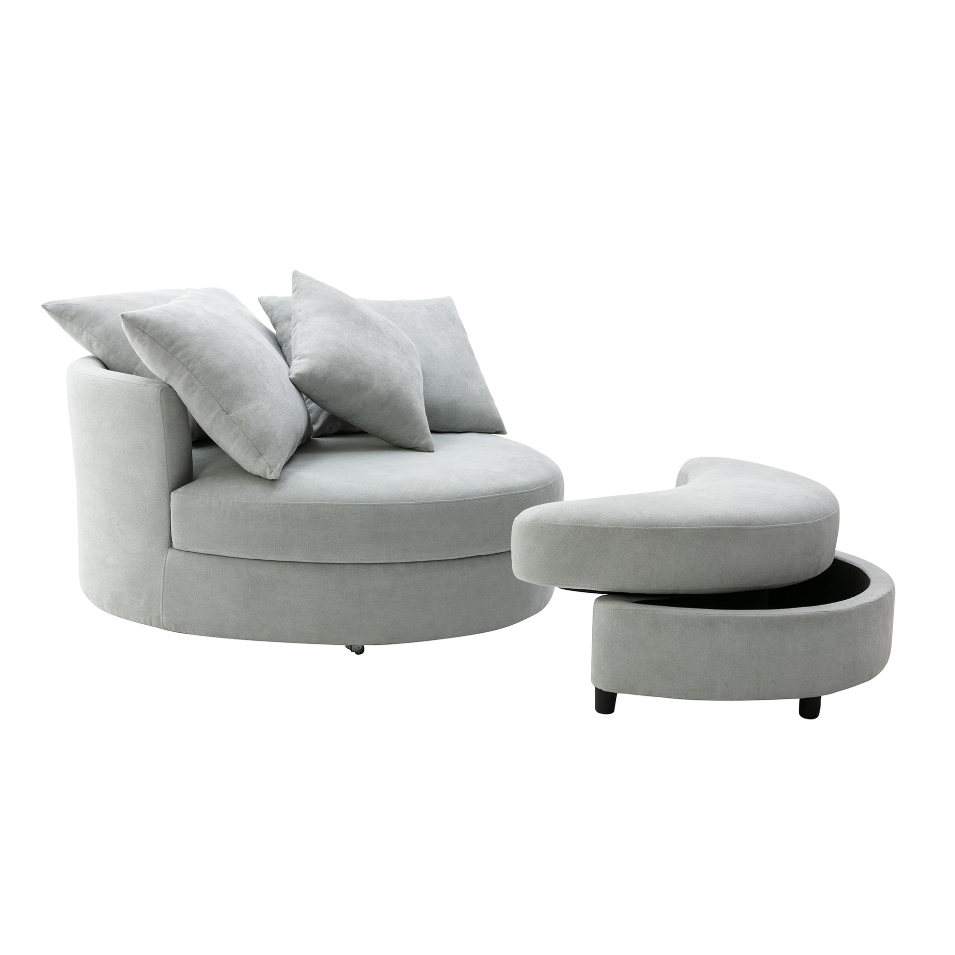 Orisfur. 360 Swivel Accent Barrel Chair With