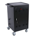 Mobile Charging Cart and Cabinet for Tablets Laptops matt black-steel-metal