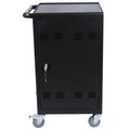 Mobile Charging Cart and Cabinet for Tablets Laptops matt black-steel-metal