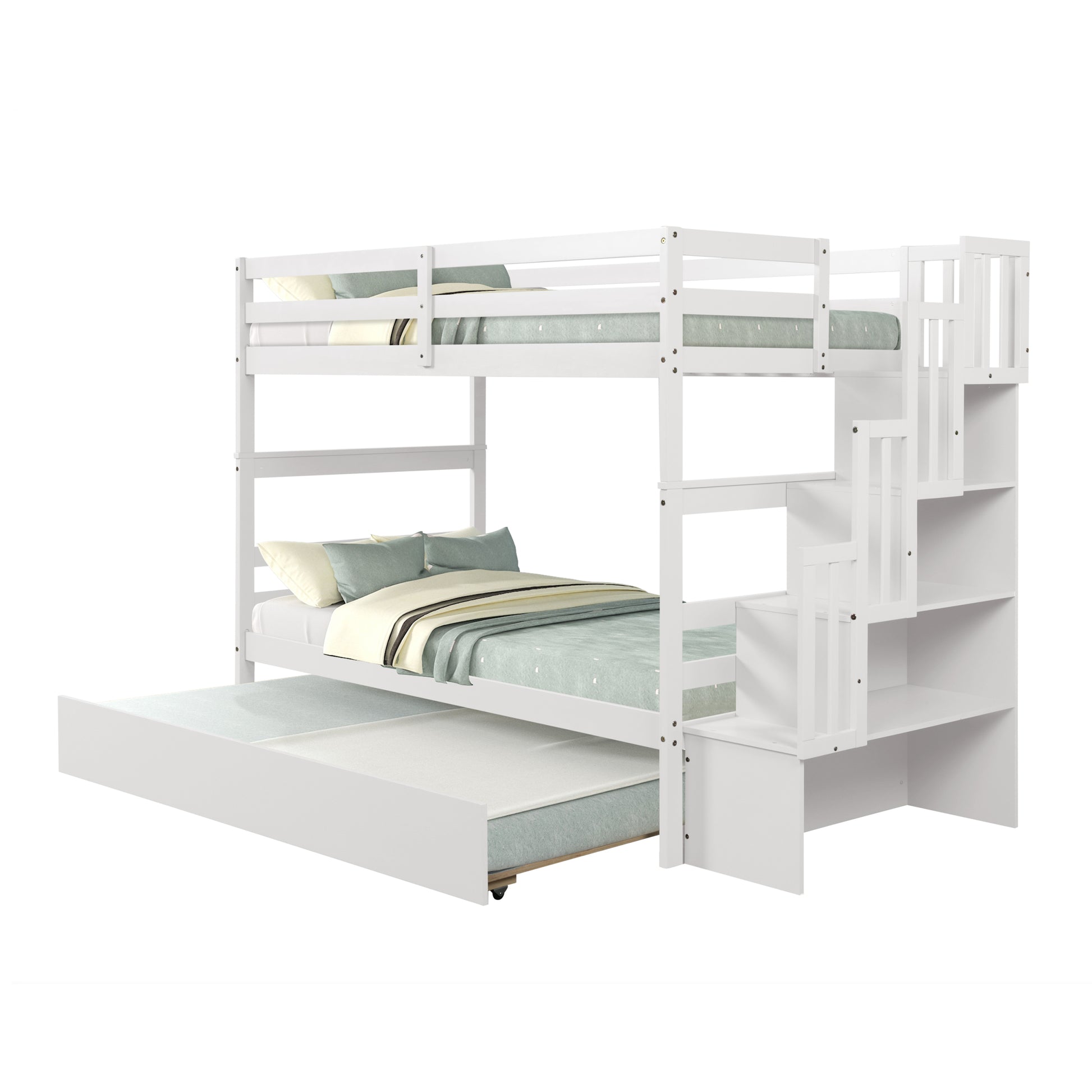 Twin Over Twin Bunk Beds With Twin Trundle And -