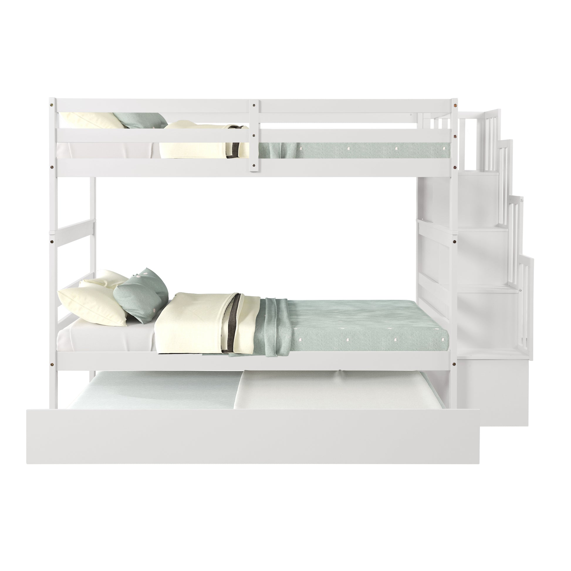 Twin Over Twin Bunk Beds With Twin Trundle And -