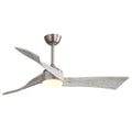 52 Inch Brushed Nickel Ceiling Fan Light With 6 Speed brushed nickel-metal & wood