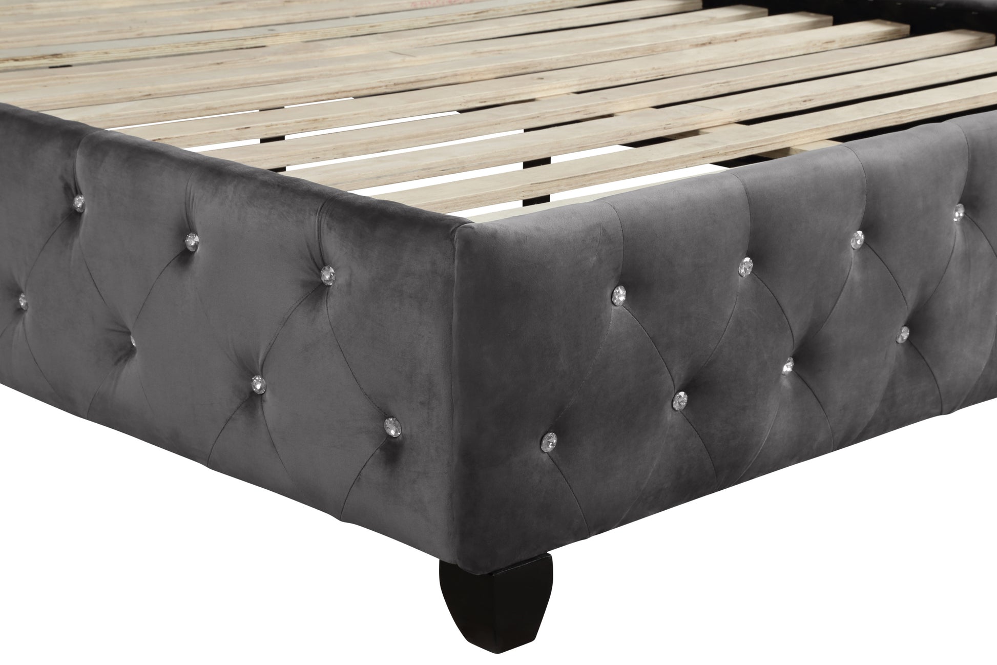 Sophia Modern style Crystal Tufted Queen Bed made with box spring not