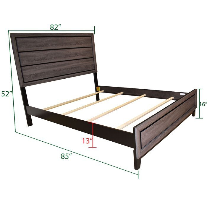 Sierra King Size Contemporary Bed Made with Wood