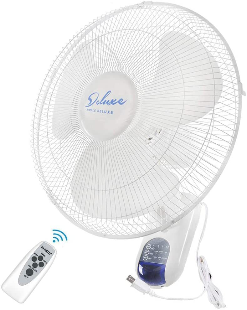 Simple Deluxe 16 Inch Digital Wall Mount Fan With