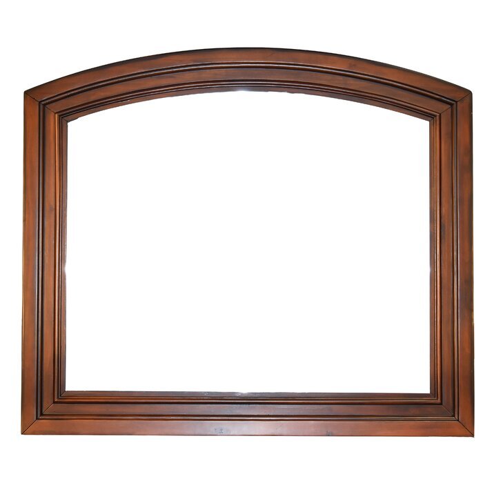 Baltimore Wood Frame Mirror in Dark Walnut Color