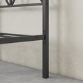 Metal Canopy Bed Frame, Platform Bed Frame Queen with black-metal