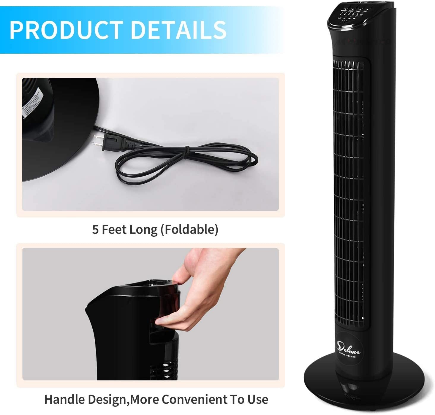 Simple Deluxe 32 Electric Oscillating Tower Fan