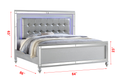 Sterling Queen 5 PC LED Bedroom set made with wood in box spring not required-queen-silver-wood-5 piece