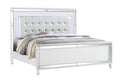 Sterling Queen Size Upholstered LED Bed made with wood queen-white-wood-bedroom-wood