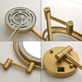 8 Inch LED Wall Mount Two Sided Magnifying Makeup gold-stainless steel