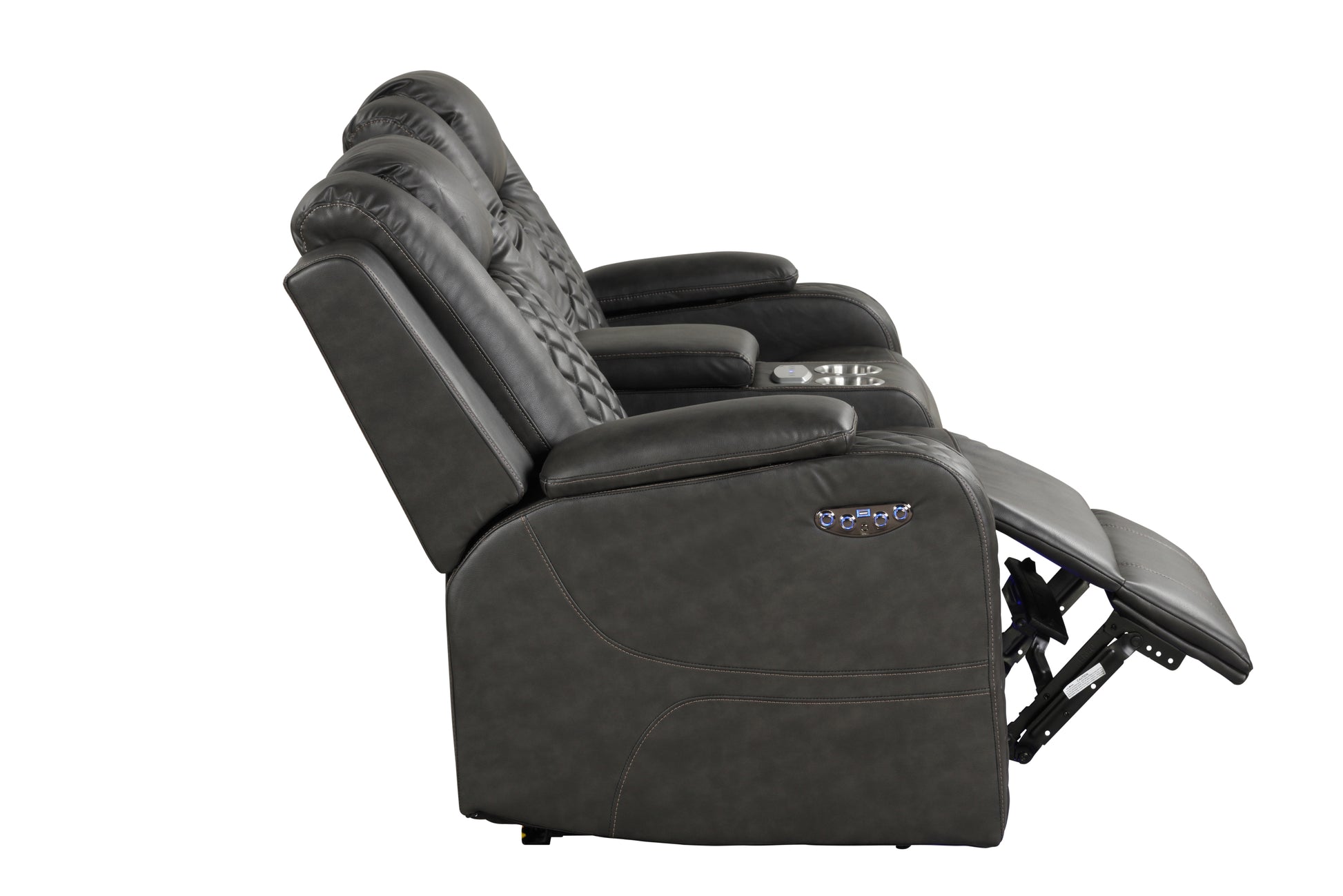 Benz LED & Power Recliner 3 PC Made With Faux Leather grey-faux leather-metal-primary living