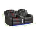 Benz LED & Power Recliner 3 PC Made With Faux Leather grey-faux leather-metal-primary living