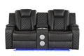 Benz LED & Power Recliner 3 PC Made With Faux Leather grey-faux leather-metal-primary living