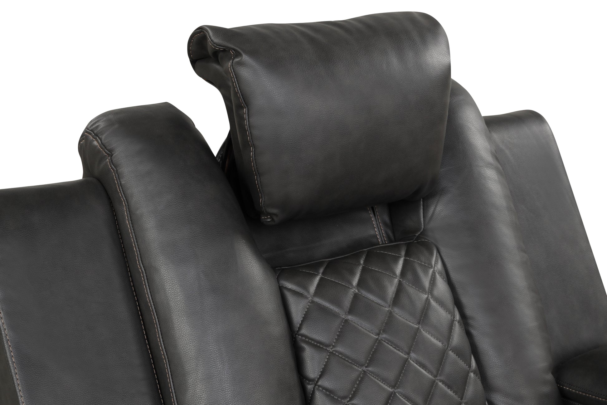 Benz LED & Power Recliner 3 PC Made With Faux Leather grey-faux leather-metal-primary living