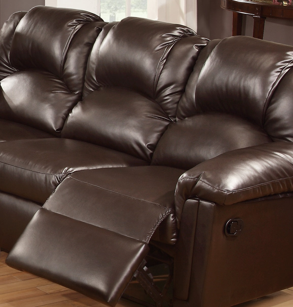 Motion Recliner Chair 1pc Glider Couch Living Room brown-primary living