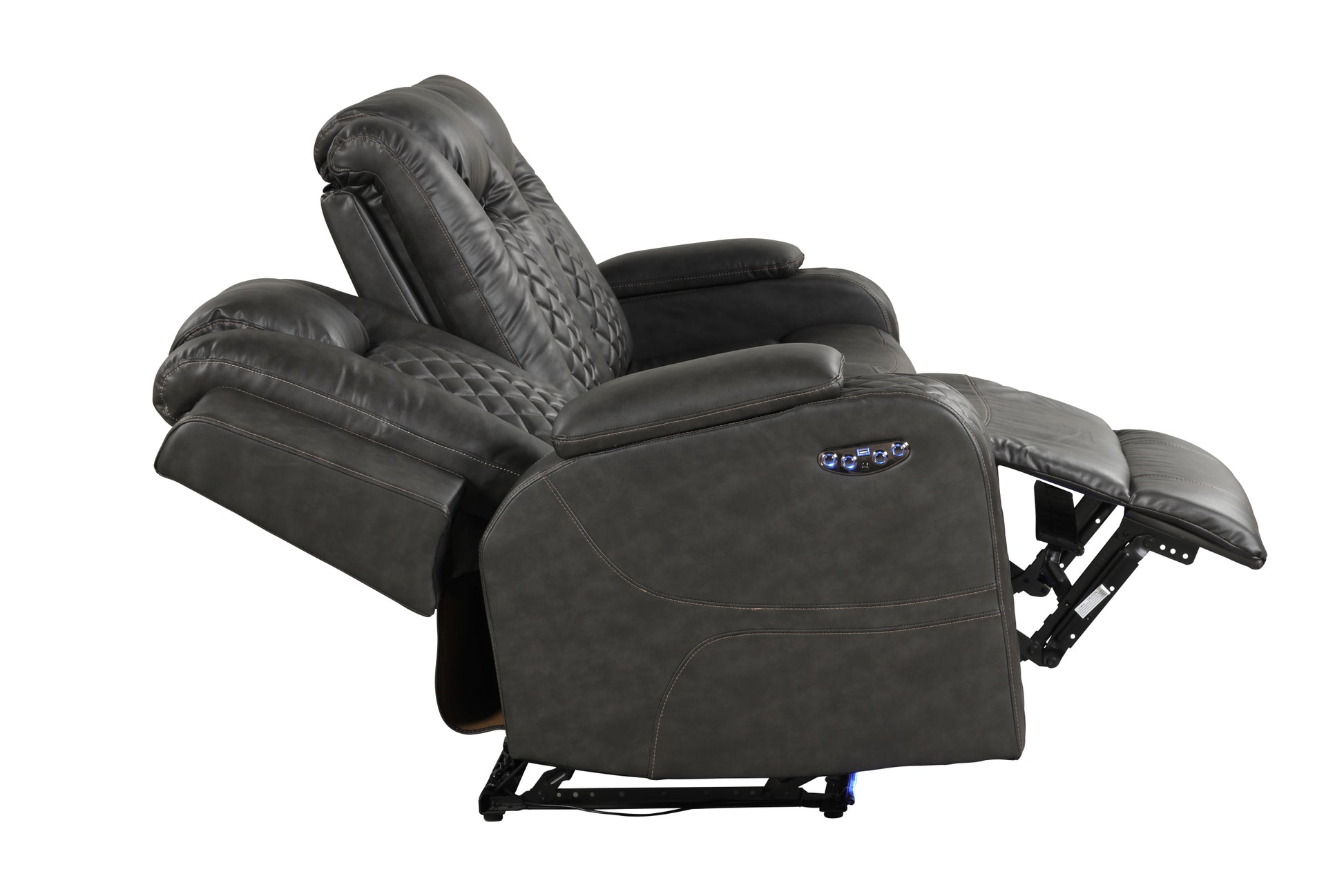 Benz LED & Power Reclining Loveseat Made With Faux black-faux leather-metal-primary living