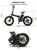 AOSTIRMOTOR Folding Electric Bike Ebike Bicycle 500W cycling-black-foldable-aluminium