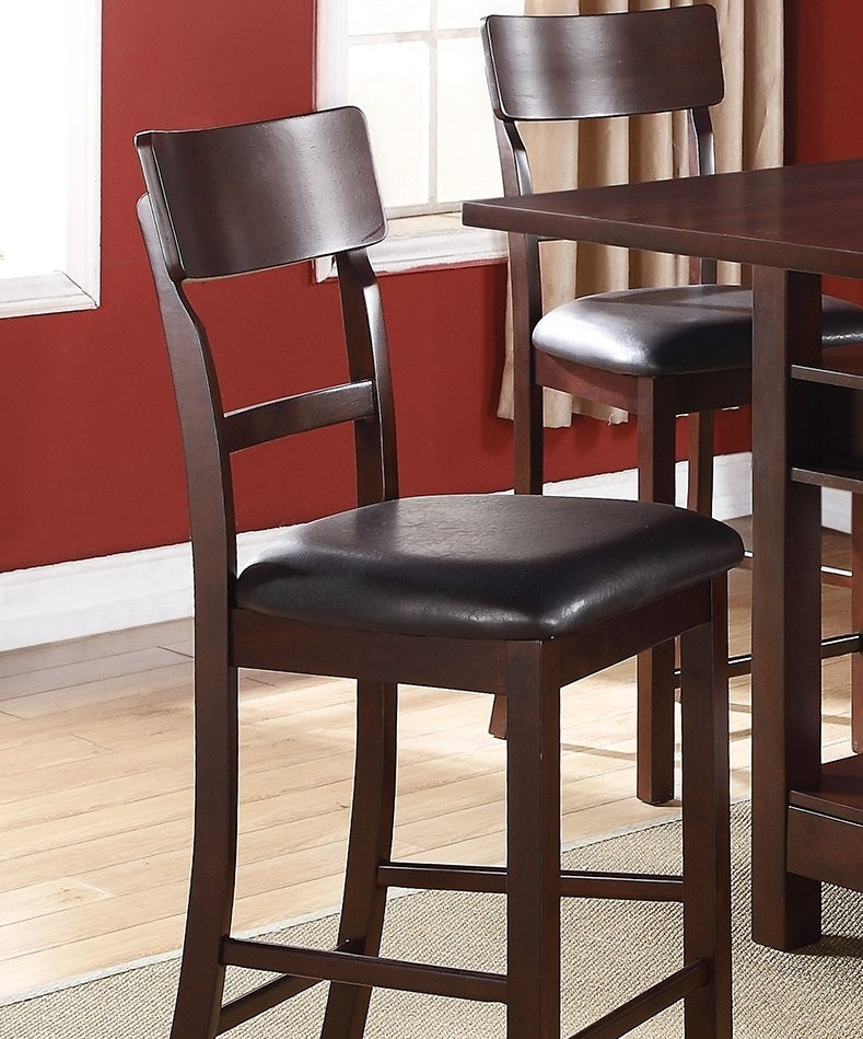 Set of 2 Chairs Dining Room Furniture Dark Brown brown-brown-dining