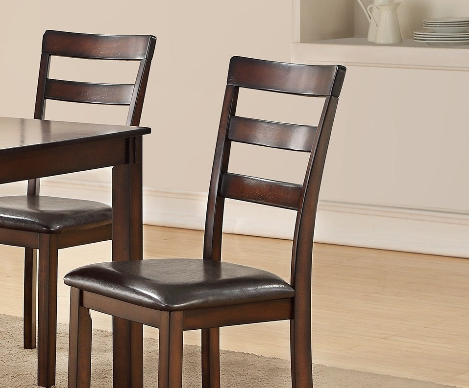 Classic Style 6pcs Dining Set Rectangle Table 4 Side brown-wood-dining room-solid