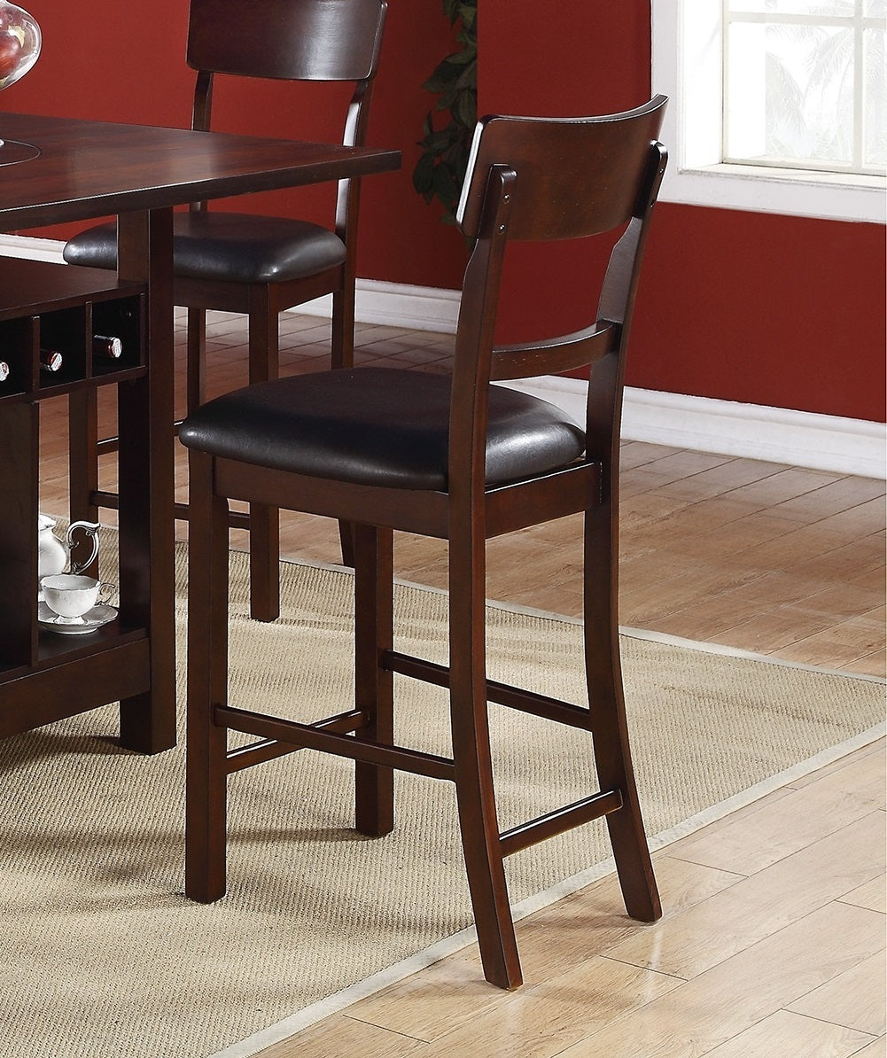 Set of 2 Chairs Dining Room Furniture Dark Brown brown-brown-dining