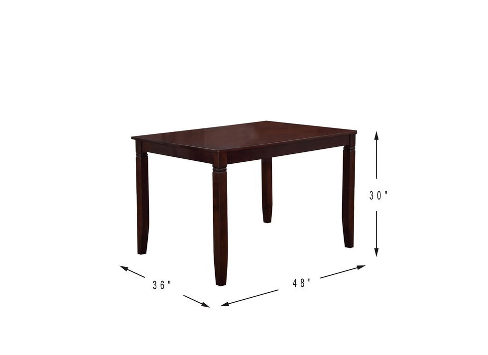 Modern Contemporary 5pc Dining Set Espresso Finish brown-wood-dining