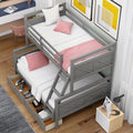 Twin over Full Bunk Bed with Ladder, Two Storage box spring not required-gray-bedroom-bunk-pine