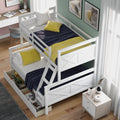 Twin over Full Bunk Bed with Ladder, Two Storage box spring not required-white-bedroom-bunk-pine