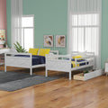 Twin over Full Bunk Bed with Ladder, Two Storage box spring not required-white-bedroom-bunk-pine