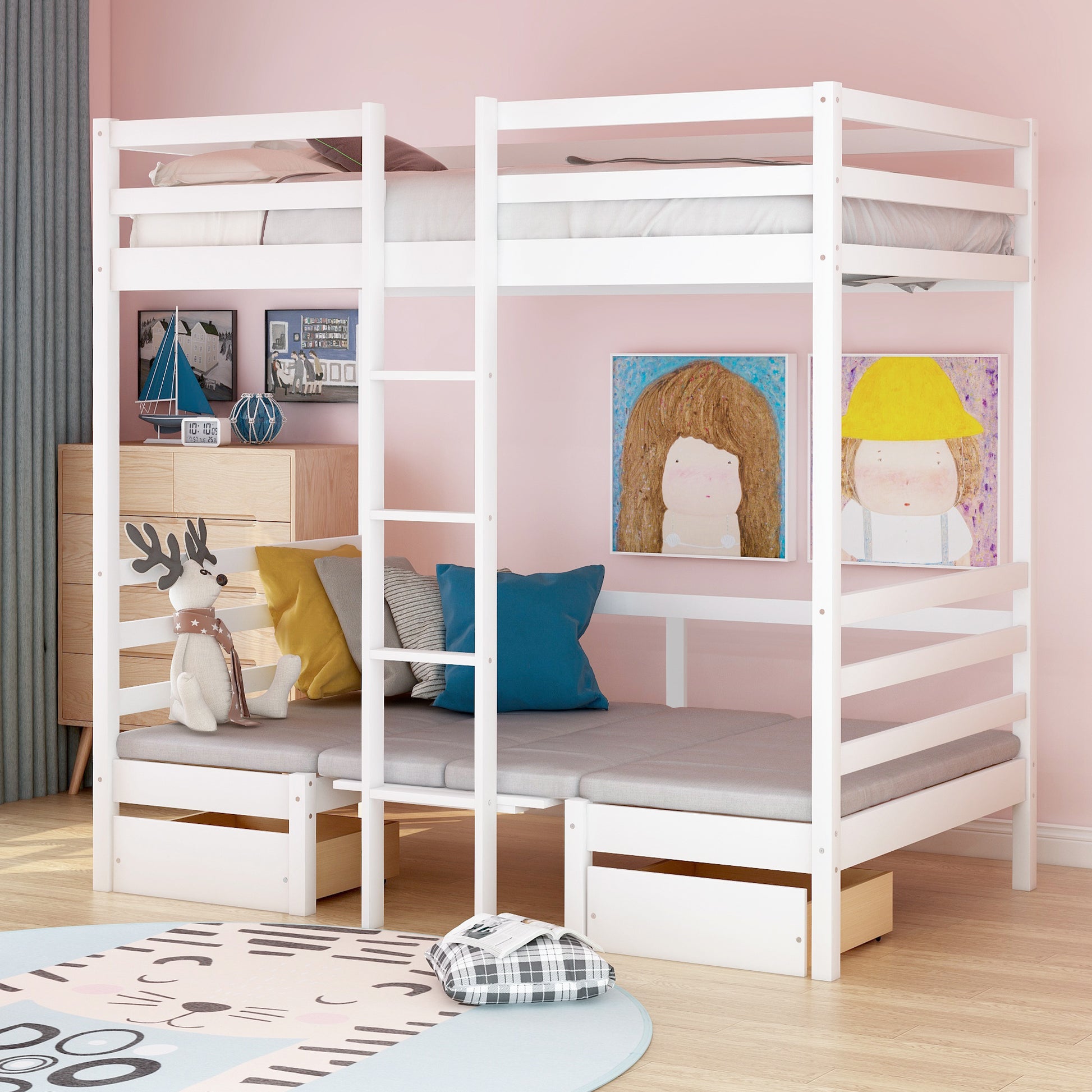 Functional Loft Bed turn into upper bed and down