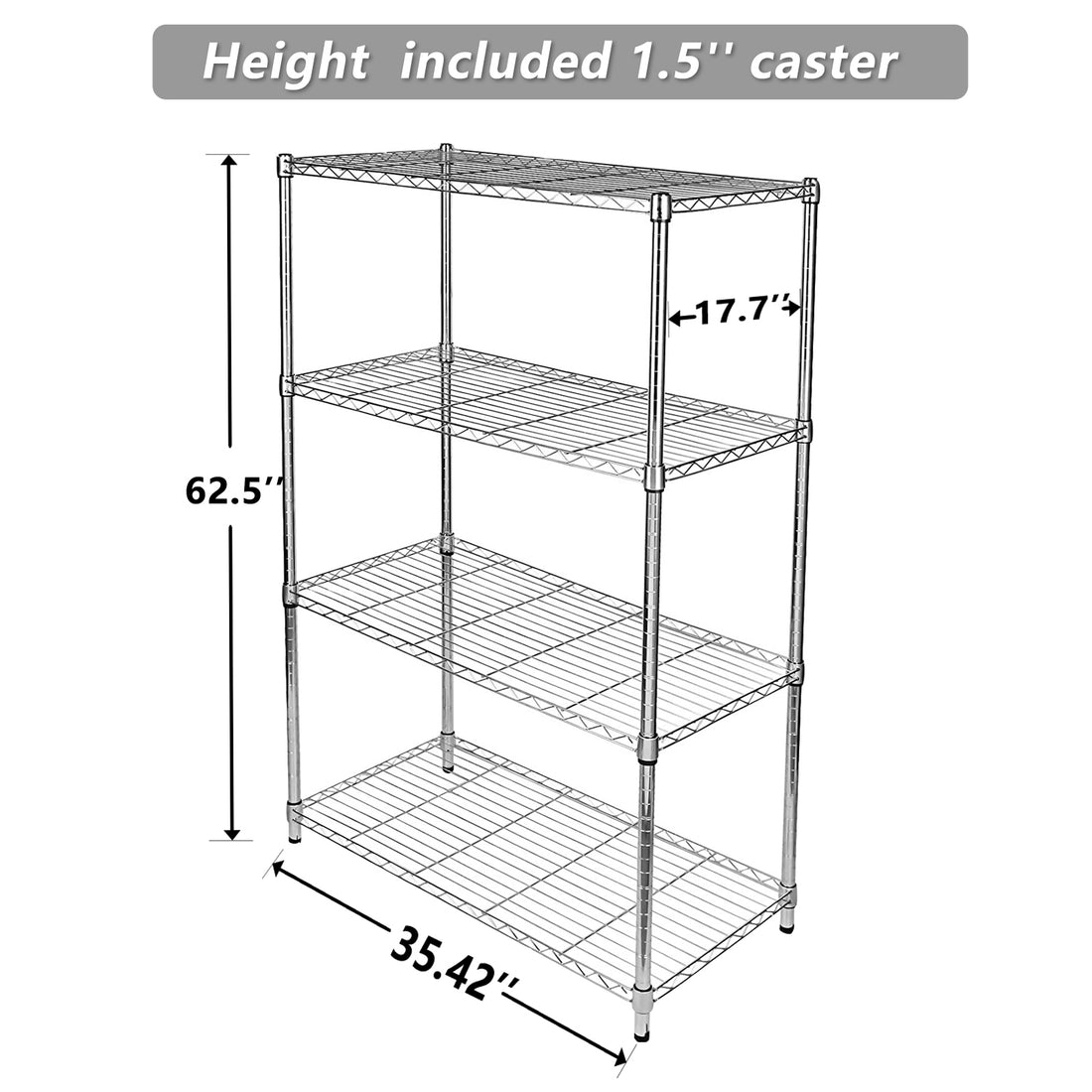 Simple Deluxe 4 Tier Heavy Duty Storage Shelving