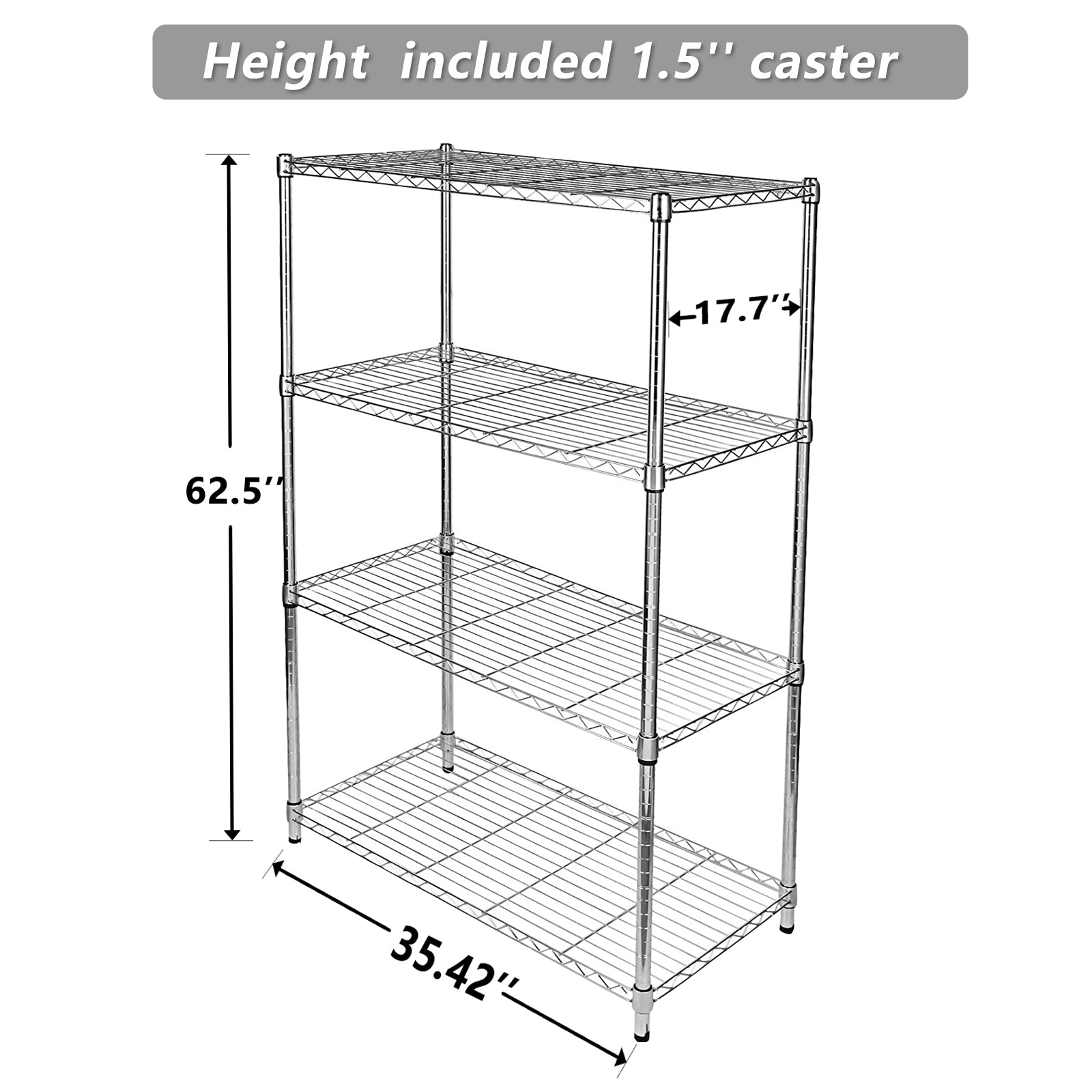 Simple Deluxe 4 Tier Heavy Duty Storage Shelving