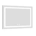 Bathroom Vanity LED Lighted Mirror 36x48in natural-glass